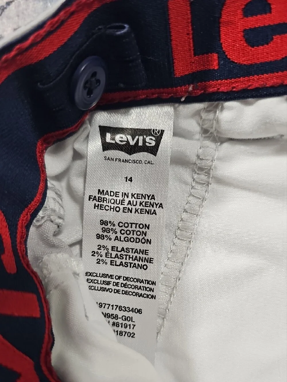 Levis Boys Gray Cargo Shorts Size 14 Regular Adjustable Waist Cotton Blend‎ 27W
